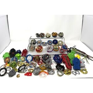 Takara Tomy Beyblade Huge Lot Blades Launchers Metal Plastic And Spare Parts